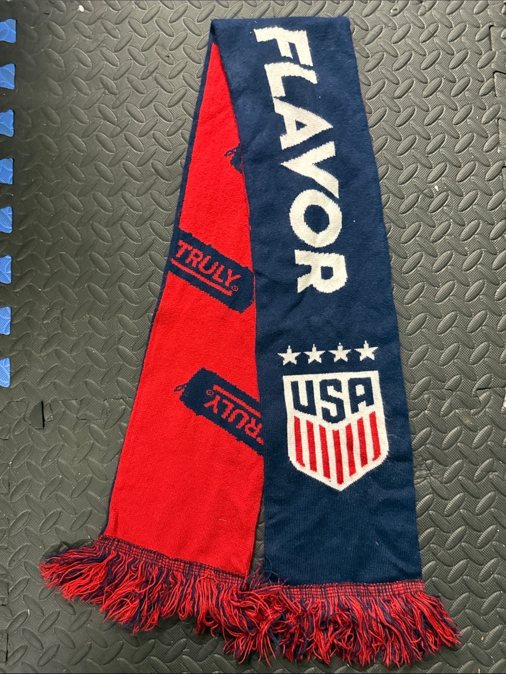 TRULY Red and Navy USA Fan Scarf